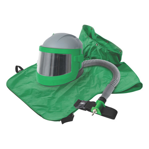Casco per sabbiatura - RPB Nova 3 - C.B. SABBIATRICI S.R.L. - in plastica / con griglia di protezione / con visiera