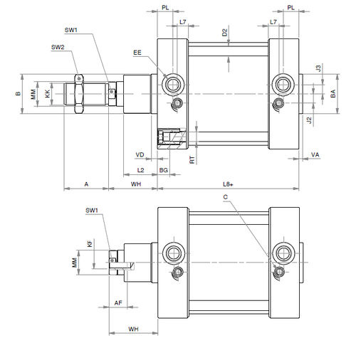 Cilindro pneumatico - UDM - ARTEC SRL - a doppio effetto / ISO