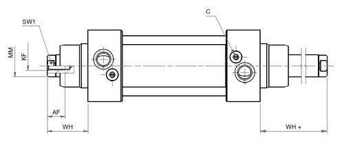 Cilindro pneumatico - YDMP - ARTEC SRL - a doppio stelo / a doppio effetto / in acciaio inossidabile