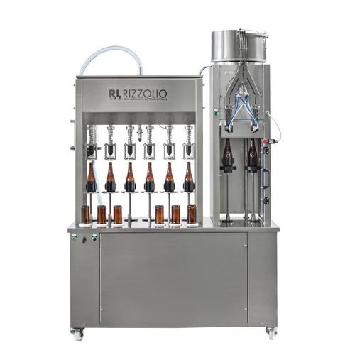 Macchina di riempimento semiautomatica - COMPACTBLOCK 6-6-2 500-600BH - Rizzolio s.r.l - per bottiglie in vetro / per bevande / per acqua