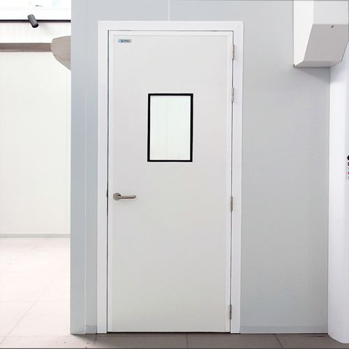 Porta per camera bianca - Infraca - con cerniera / girevole / in acciaio