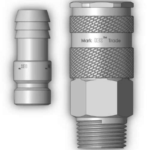 Raccordo rapido - 408  - Ningbo Parmicro Fluid Technology CO.,LTD - pneumatico / scanalato / in ottone nichelato