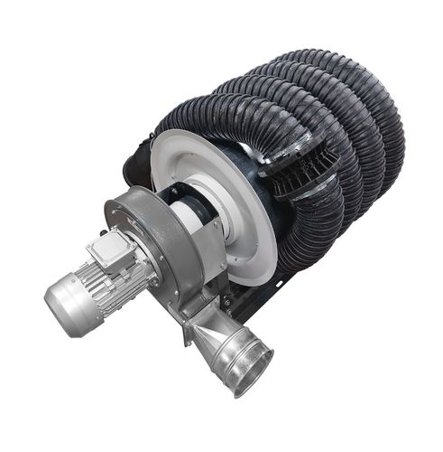 Sistema di aspirazione per gas di scarico per automobile - ST-One FAN - Stucchi 1950 S.r.l. - per officina / da parete / con avvolgitori di tubi