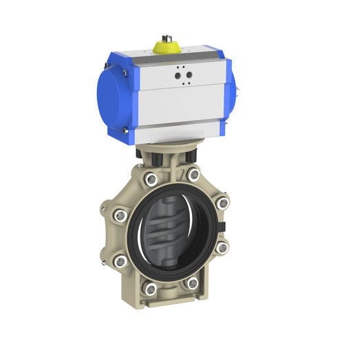 Valvola a farfalla - K4  - Praher Plastics Austria GmbH - a comando pneumatico / con flangia / tipo lug