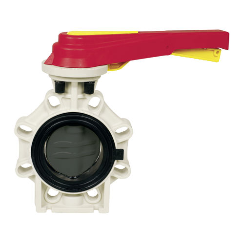 Valvola a farfalla - K4 - Praher Plastics Austria GmbH - a leva / con flangia / in PVC-U