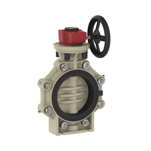 Valvola a farfalla - K4  - Praher Plastics Austria GmbH - con volante / con flangia / tipo lug