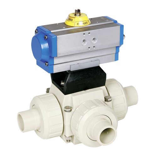 Valvola a sfera - S4  - Praher Plastics Austria GmbH - a comando pneumatico / per liquidi alimentari e bevande / con flangia