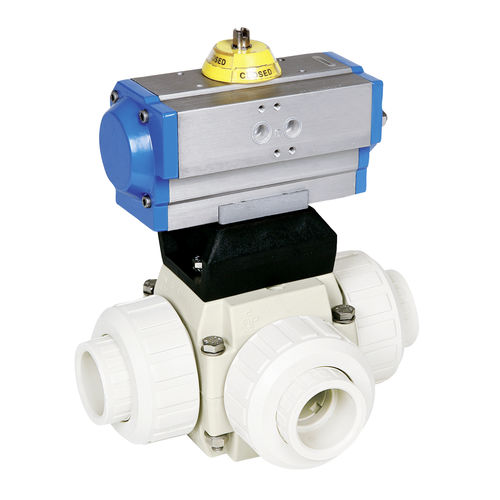 Valvola a sfera - S4  - Praher Plastics Austria GmbH - a comando pneumatico / per acqua potabile / con flangia