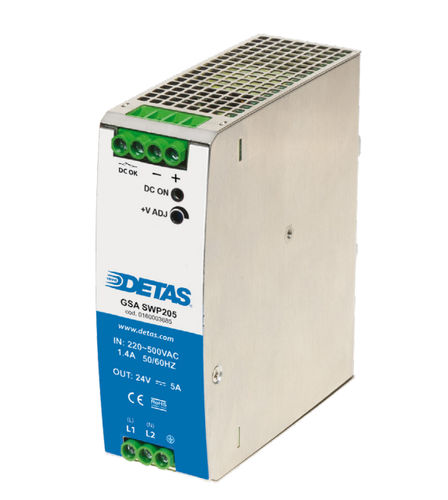Alimentatore elettrico su guida DIN - GSA SWP205 - DETAS - AC/DC / ad uscita semplice / monofase