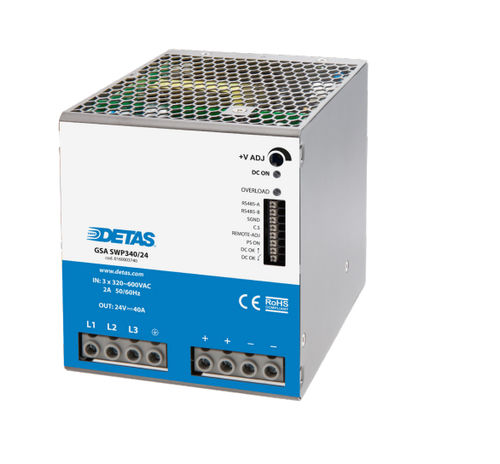 Alimentatore elettrico su guida DIN - GSA SWP340/24 - DETAS - AC/DC / a due uscite / bifase
