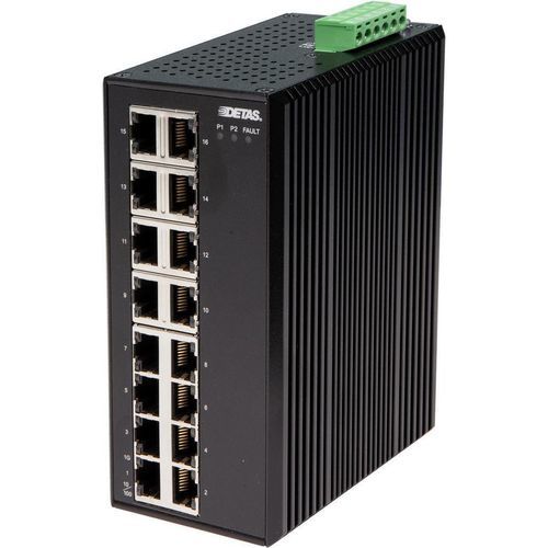 Switch Ethernet non gestibile - ESNU-16100 - DETAS - 5 porte / Ethernet gigabit / su guida DIN