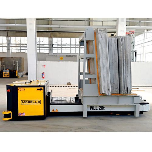 Transpallet elettrico - SGAE-E ±90° 35/3  - MORELLO GIOVANNI S.r.l. - con piattaforma per conducente / a guida automatica / con conducente seduto