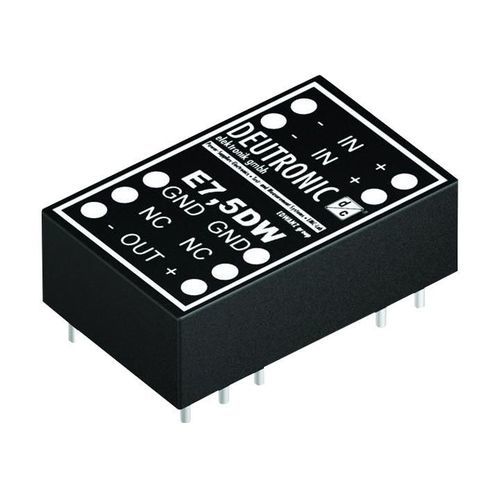 Convertitore DC/DC range di tensione di ingresso 2:1 - E7,5DW series - DEUTRONIC - isolato / DIP-24