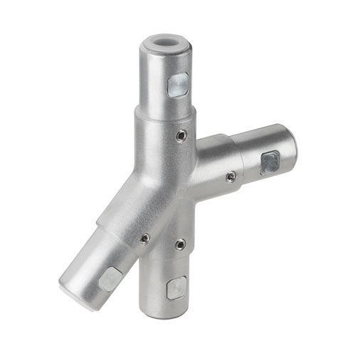 Connettore per tubi per parapetto - KI 40H-45&deg; - RK Rose+Krieger GmbH - rotondo / a croce / in ghisa di alluminio