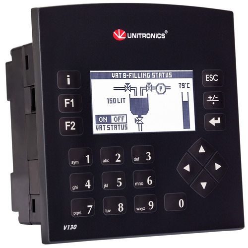 PLC con HMI grafico incorporata - Vision130&trade; series - Unitronics - per montaggio su pannello / con I/O integrati / CANopen