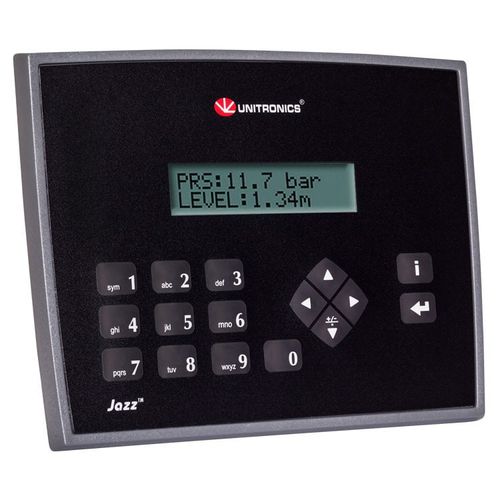 PLC con HMI basato su testo integrato - Jazz&reg; series - Unitronics - per montaggio su pannello / tutto in uno / con I/O integrati