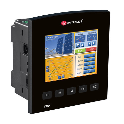 PLC con HMI con touch screen integrato - Vision350&trade; series - Unitronics - di bordo / con I/O integrati / CANopen