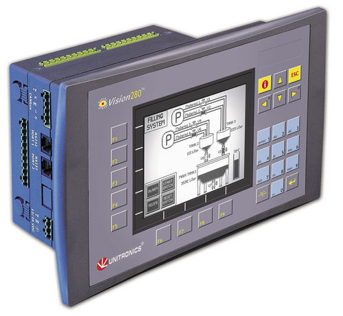 PLC di bordo - 5.7", 320 x 240 pixels, RS232, RS845 | Vision280™ series - Unitronics - con I/O integrati / Ethernet TCP/IP / per bus di campo