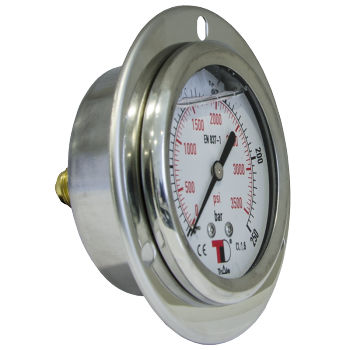 Manometro con quadrante - MFI6304 series - Dicsa - in acciaio inossidabile / a capsula / di processo