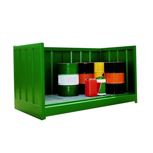 Vasca di raccolta per fusti - IS8B - Empteezy - in acciaio / per pallet / con griglia zincata