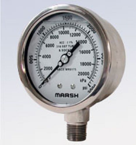 Manometro con quadrante - NACE MR0175 - Marsh Bellofram - filettato / in acciaio inossidabile / a tubo Bourdon