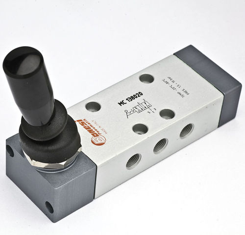 Distributore pneumatico a spola bilanciata - 500 series - Bonesi Pneumatik s.r.l. - con interruttore a pulsante / 3/2 / 5/2
