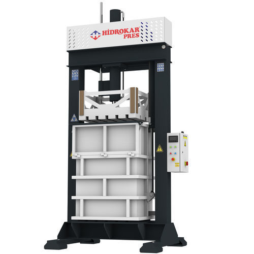Macchina per imballaggio con avanzamento manuale - HTBS400 - HIDROKAR PRES INDUSTRY AND TRADE CO. - verticale / per prodotti sfusi / per l'industria tessile