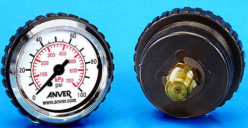 Manometro con quadrante - PG200-14PBM	 - ANVER Vacuum System Specialists - filettato / con montaggio posteriore / per montaggio su pannello
