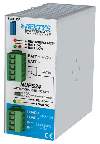 Caricabatteria su guida DIN - NUPS12/24 - NEXTYS SA - piombo-acido / automatica
