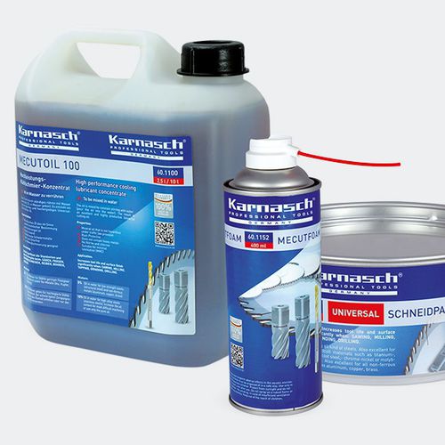 Fluido da taglio di raffreddamento - Mecutoil, Mecut MMKS-MQL, Mecutspray, Mecutfoam - Karnasch Professional Tools GmbH - senza cloro