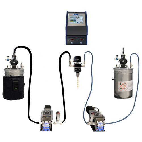 Sistema di dosaggio di resine bicomponenti - DAV TECH Srl - volumetrico / pneumatico / manuale