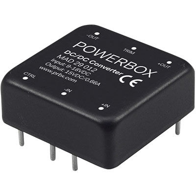 Modulo convertitore DC DC range di tensione di ingresso 2:1 - MAD29 series - Powerbox - SMD / industriale / ad uscita semplice