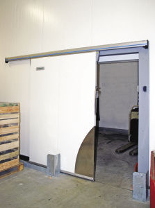 Porta scorrevole - DAGARD - in acciaio inossidabile / in alluminio / per interno