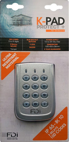 Tastiera numerica 12 tasti - GB-060-218 - FDI MATELEC - a muro / in zinco / IP65