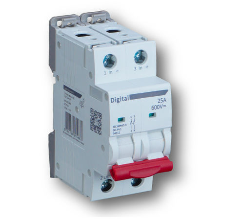Interruttore-sezionatore rotativo - 04312 - DIGITAL ELECTRIC - 2 poli / DC / su guida DIN