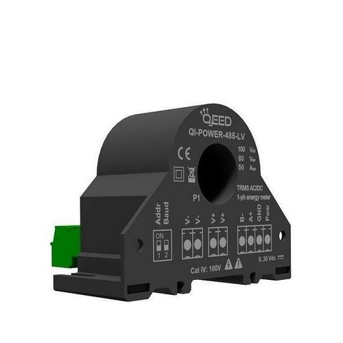 Contatore di energia elettrica monofase - QI-POWER-485-LV - qeed - su guida DIN
