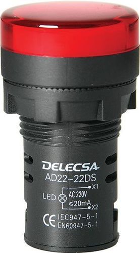 Indicatore luminoso LED - D-7022 - DELECSA - montato su pannello / IP65 / AC/DC