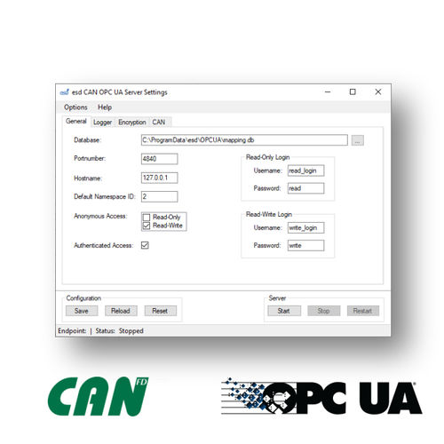 Software di sviluppo - CAN-OPC UA Server - esd electronics gmbh - configurazione / per mappatura / di scambio dati