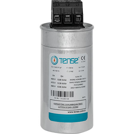 Condensatore con film di polipropilene - TTK series - Tense Electronic - in alluminio / cilindrico / di correzione del fattore di potenza