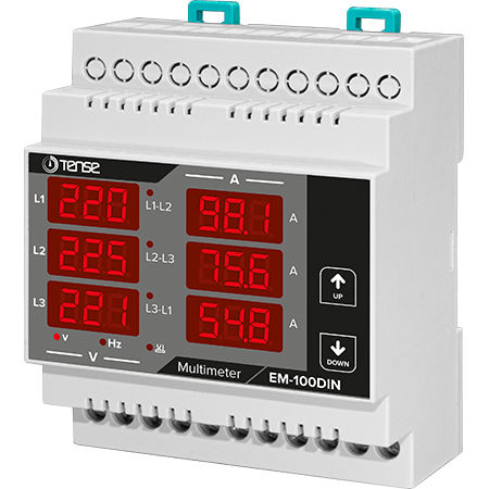 Multimetro digitale - EM-100DIN - Tense Electronic - su guida DIN / 300 V / 100 A