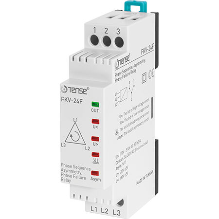 Relè di protezione di sovratensione - FKV-24F - Tense Electronic - di sottotensione / di fase / su guida DIN
