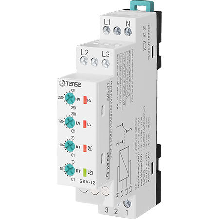 Relè di controllo di sovratensione - GKV-12 - Tense Electronic - di sottotensione / AC / su guida DIN