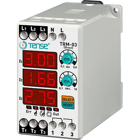 Relè di protezione termico - TRM-03 - Tense Electronic - trifase / su guida DIN / digitale