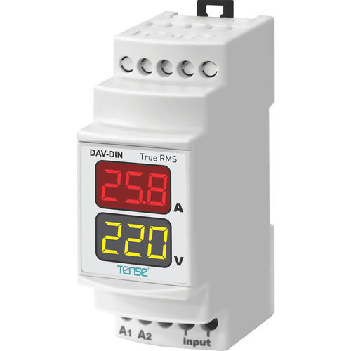 Voltmetro con amperometro - DAV-DIN - Tense Electronic - digitale / su guida DIN / AC