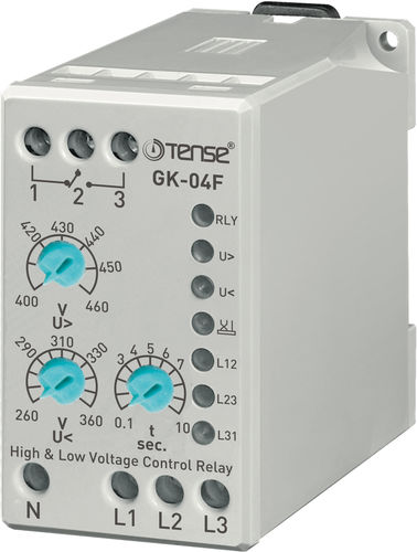 Relè di sorveglianza di sottotensione - GK-04F - Tense Electronic - di sovratensione / di sequenza di fasi / su guida DIN