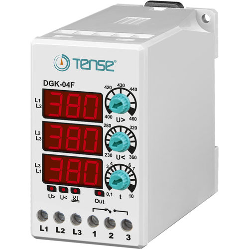 Relè di controllo di sovratensione - DGK-04F  - Tense Electronic - di sottotensione / di sequenza di fasi / su guida DIN