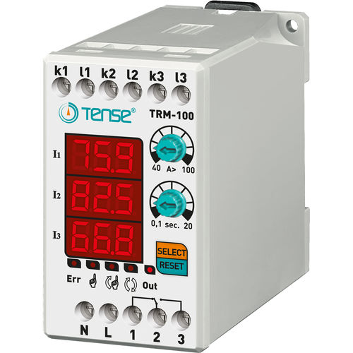 Relè di sovraccarico - TRM-100 - Tense Electronic - trifase / per motore elettrico / su guida DIN