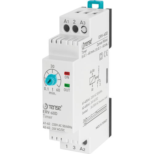 Relè temporizzatore digitale - ERV-60D - Tense Electronic - multifunzione / su guida DIN / ad uso industriale