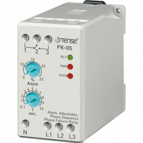 Relè di controllo di squilibrio di fase - FK-05 - Tense Electronic - su guida DIN / regolabile