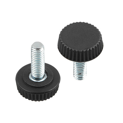 Manopola con perno - 34000441 series - TECNODIN - filettata / zigrinata / arrotondata